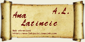 Ana Latinčić vizit kartica